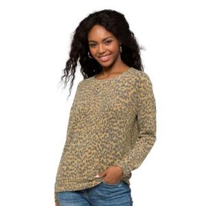 Nine Britton Fuzzy Animal Print Pullover Top Size XS‎ (P15)